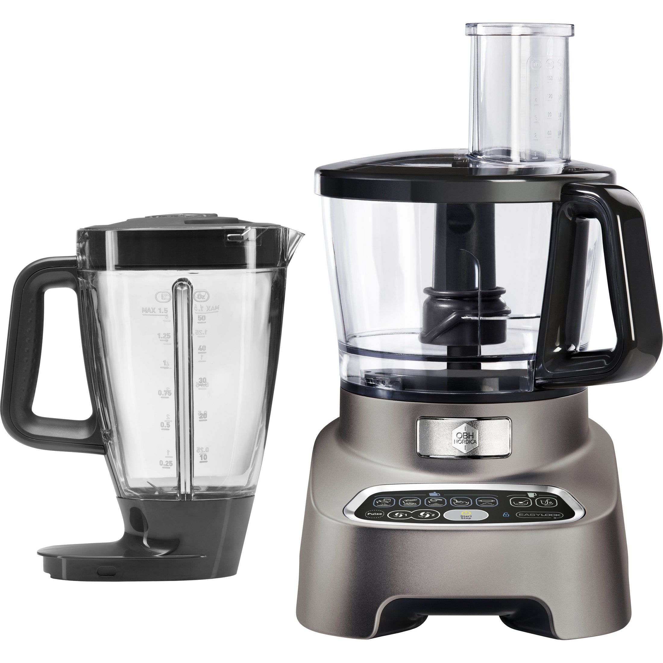 OBH Nordica Double Force Pro Digital Food Processor, Grey