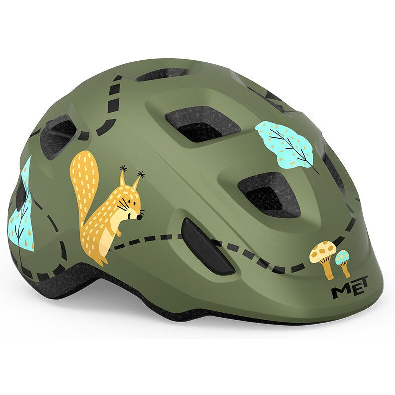 MET Hooray Kids' Bike Helmet, 46-52 cm, Green