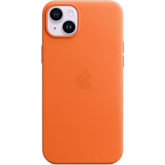 Apple iPhone 14 Plus Leather Case with MagSafe, Orange