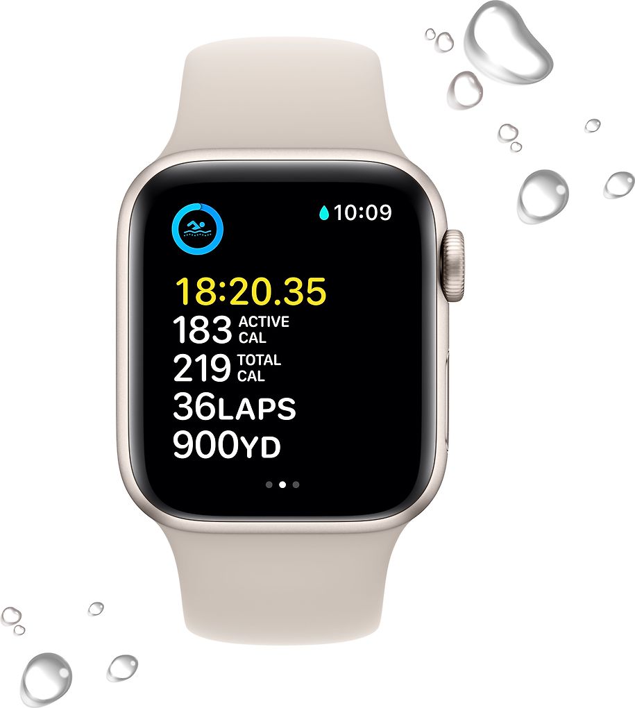 Apple Watch SE GPS 40mm Starlight alumiinikotelo (2. sukupolvi)