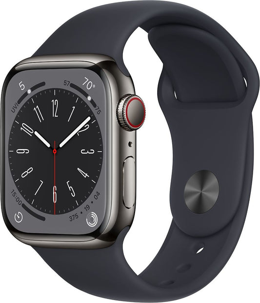 Apple Watch Series 8 GPS + Cellular 41 mm grafiitti ruostumaton teräskotelo