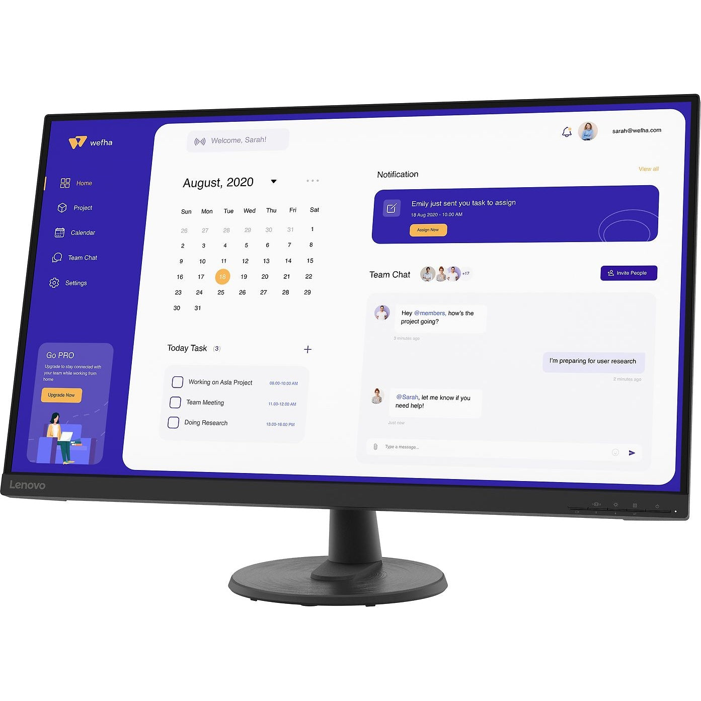 LENOVO D32U-40 Monitor 31.5UHD/DP/HDMI