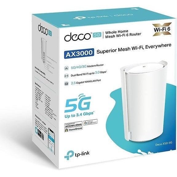 TP-LINK Deco X50-5G Dual Band 5G/4G/3G Modem and WiFi 6 Access Point