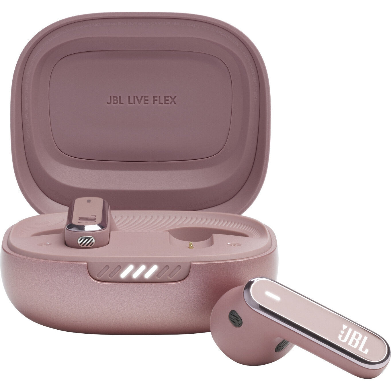 JBL Live Flex Open-Ear True Wireless Noise Cancelling Earbuds, Light Pink