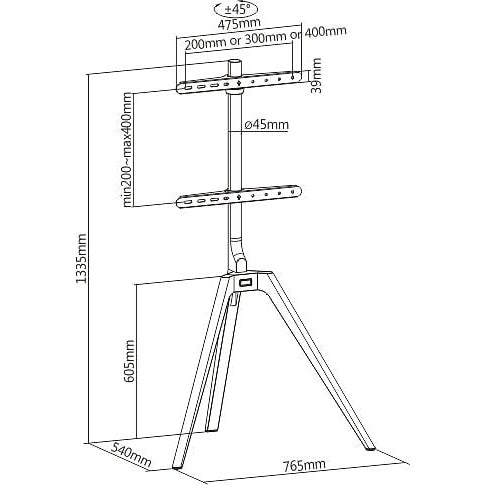 Mozi Art Series FS-14 Floor Stand for 45 "- 65" TV, Beech