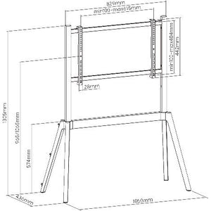 Mozi Art Series FS-15 Floor Stand for 49 - 75" TVs, beech