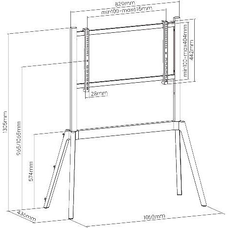 Mozi Art Series FS-15 Floor Stand for 49 - 75" TVs, beech