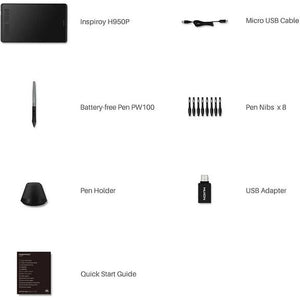 Huion Inspiroy H950P Drawing Tablet, Black