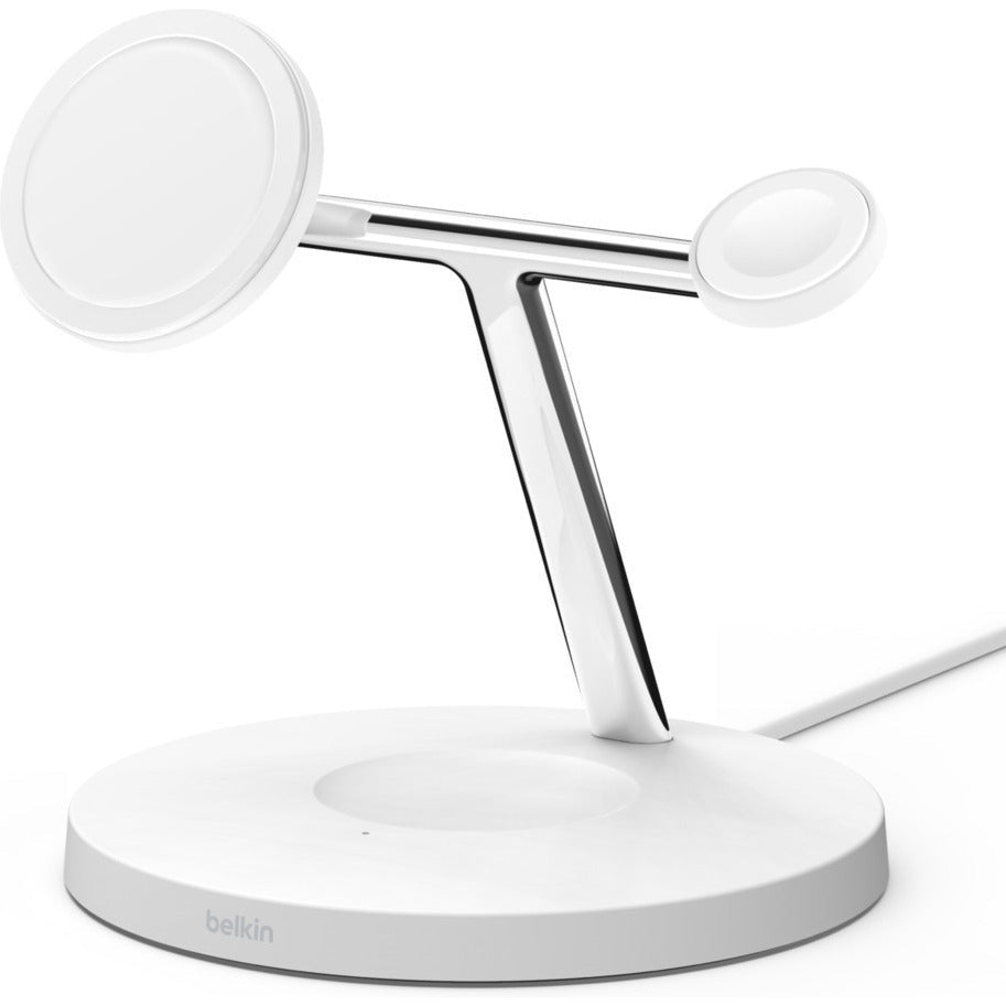 Belkin BoostCharge Pro 3-in-1 Wireless Charging Stand with MagSafe, White