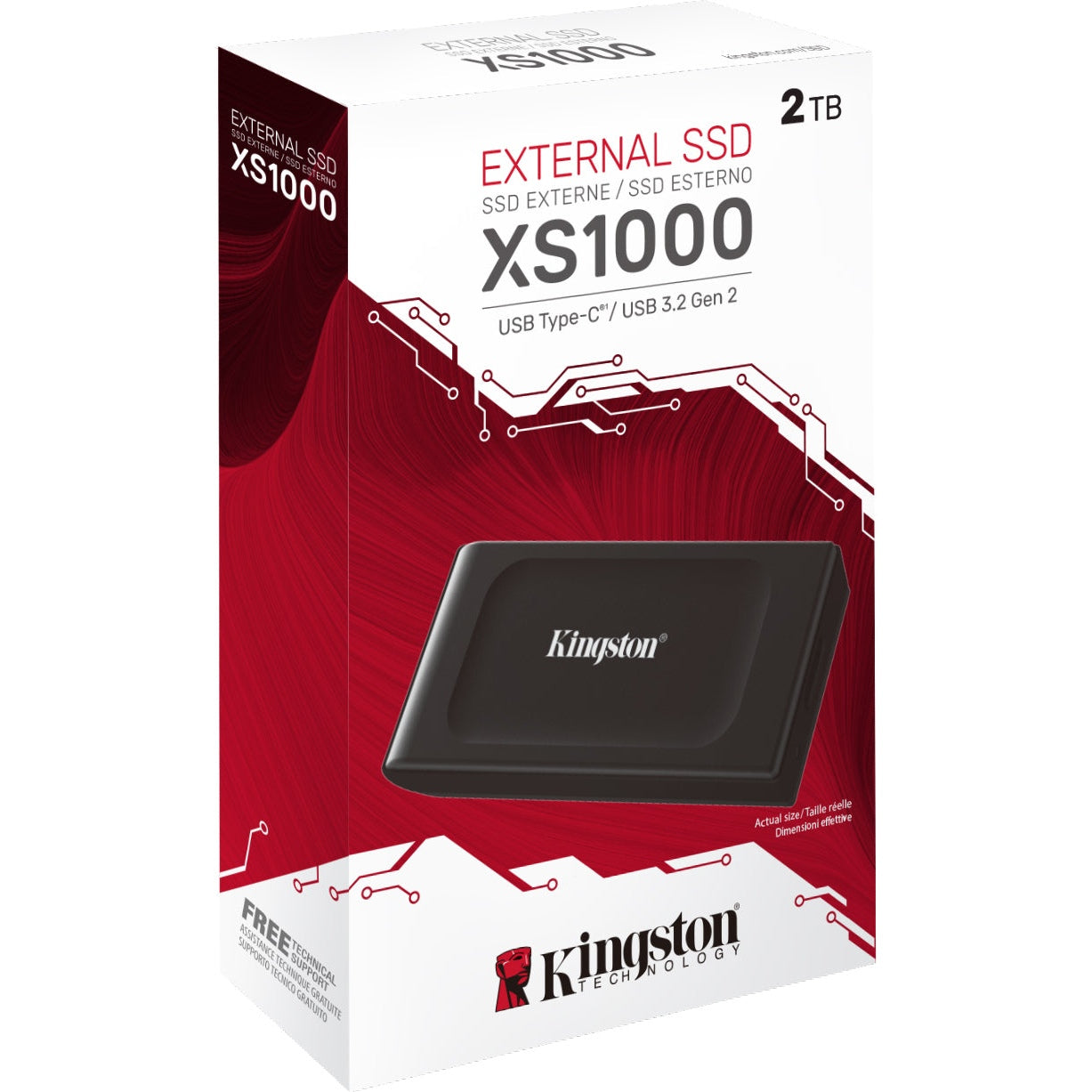 Kingston XS1000 External SSD 2TB, Black