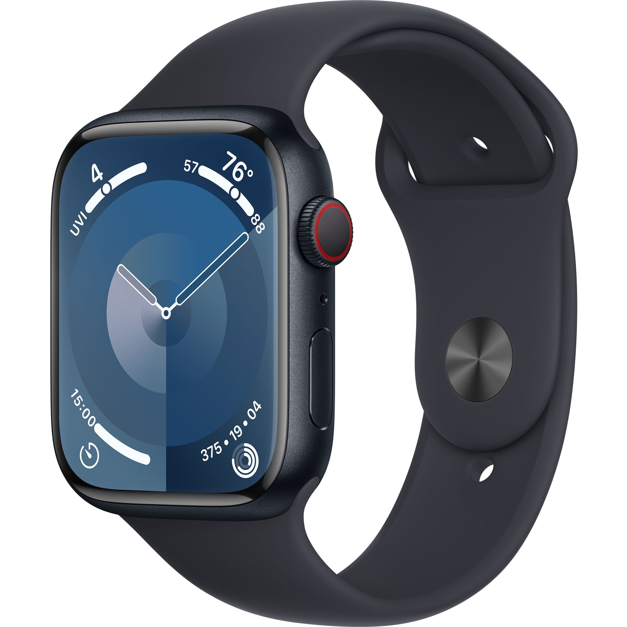 Apple Watch Series 9 GPS + Cellular 45 mm Midnight Blue Aluminum Case with Midnight Blue Sport Band, S/M