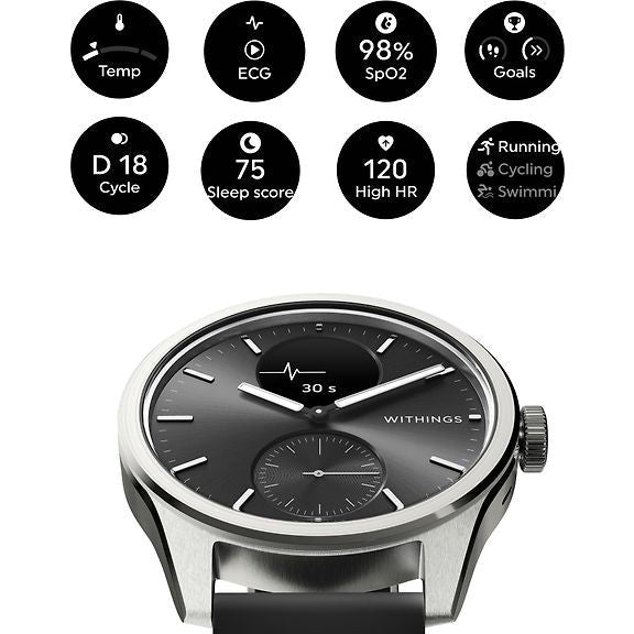 Withings Scanwatch 2 Smartwatch, 42mm, Black