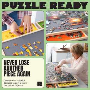 Puzzle Ready - Portable Puzzle Board with 6 Sorting Trays, 1500 Pieces