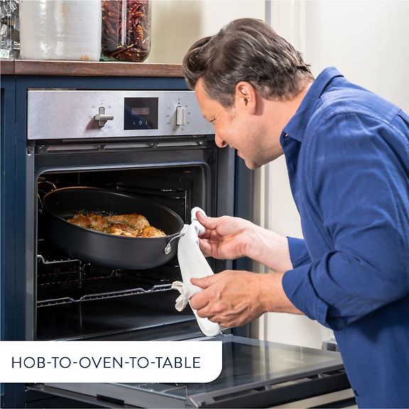 Tefal Jamie Oliver Cook's Classics HA Sauté Pan with Glass Lid 30 cm/5.4 L, Black