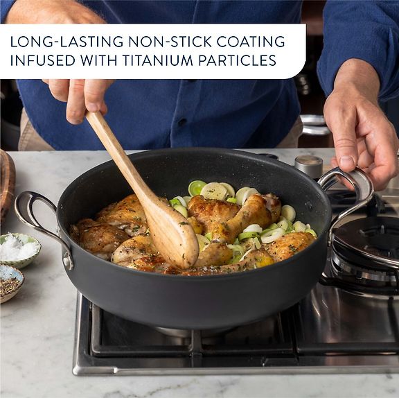 Tefal Jamie Oliver Cook's Classics HA Sauté Pan with Glass Lid 30 cm/5.4 L, Black