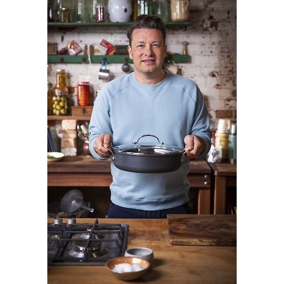 Tefal Jamie Oliver Cook's Classics HA Sauté Pan with Glass Lid 30 cm/5.4 L, Black