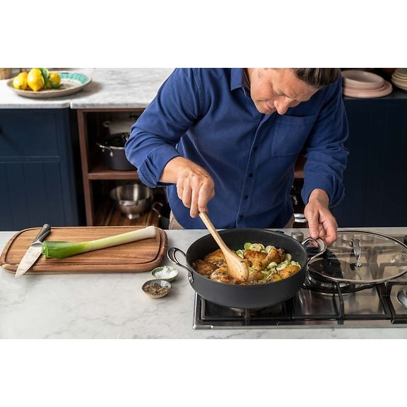 Tefal Jamie Oliver Cook's Classics HA Sauté Pan with Glass Lid 30 cm/5.4 L, Black