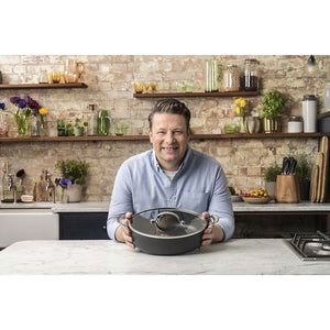 Tefal Jamie Oliver Cook's Classics HA Sauté Pan with Glass Lid 30 cm/5.4 L, Black