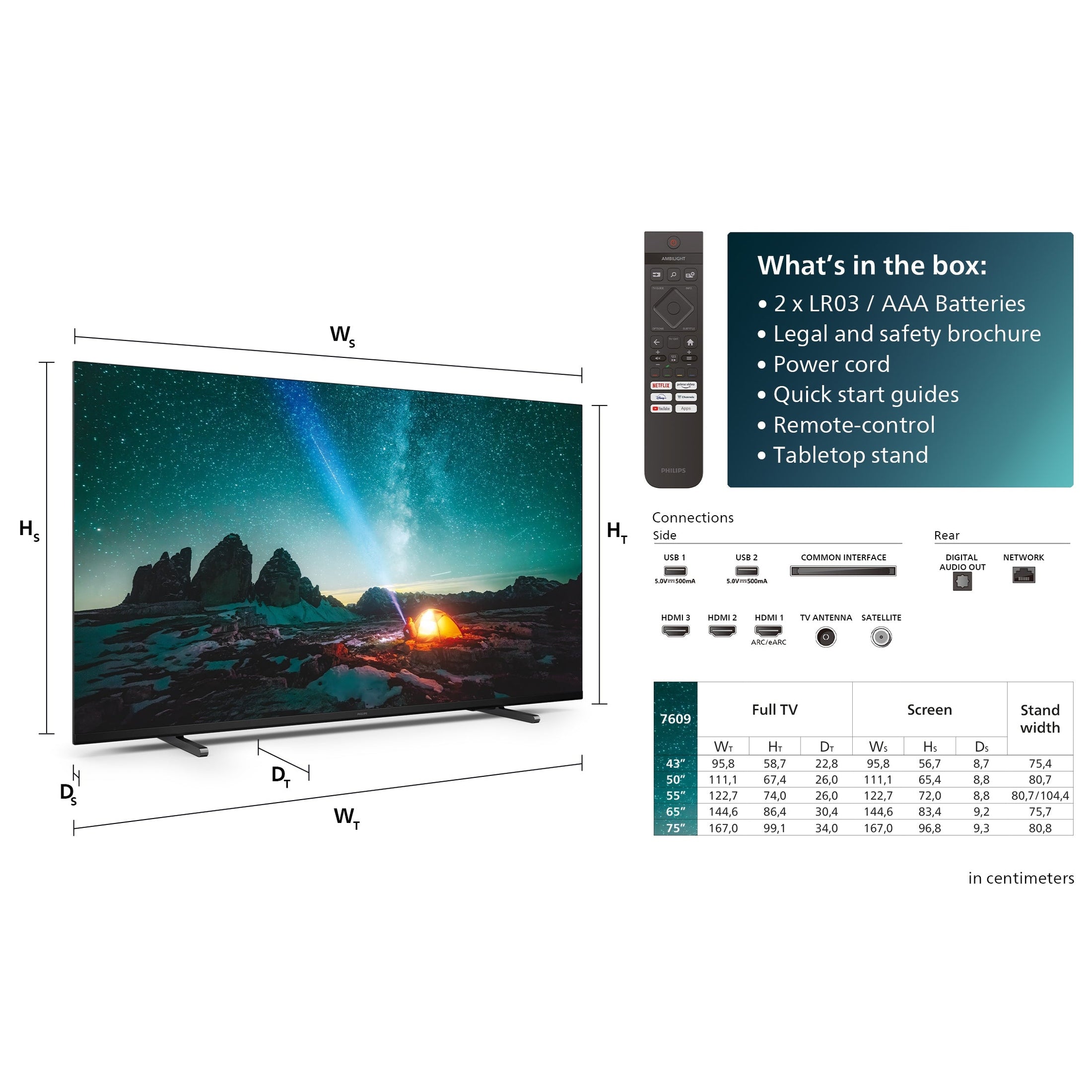 Philips 55" PUS7609 - 4K OLED Smart TV