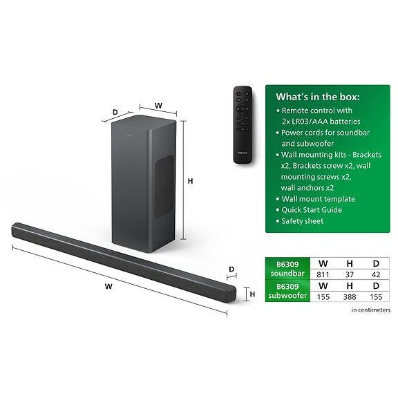 Philips TAB6309 2.1 Soundbar