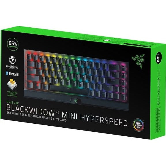 Razer BlackWidow V3 Mini Hyperspeed Gaming Keyboard, Yellow Switches