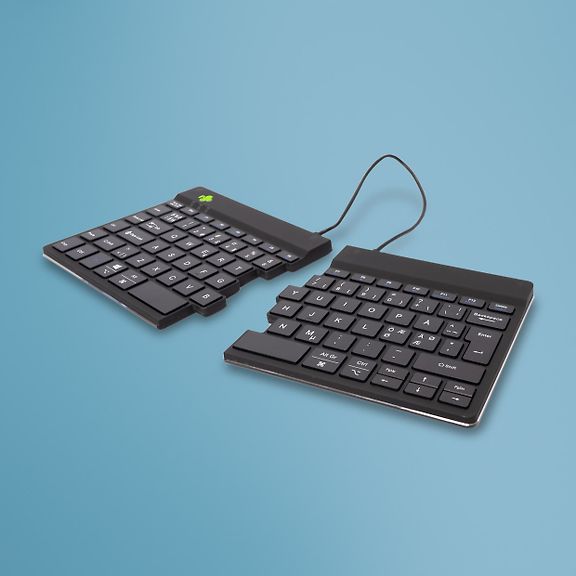 R-Go Split Break Two-Part Ergonomic Wireless Keyboard, Black