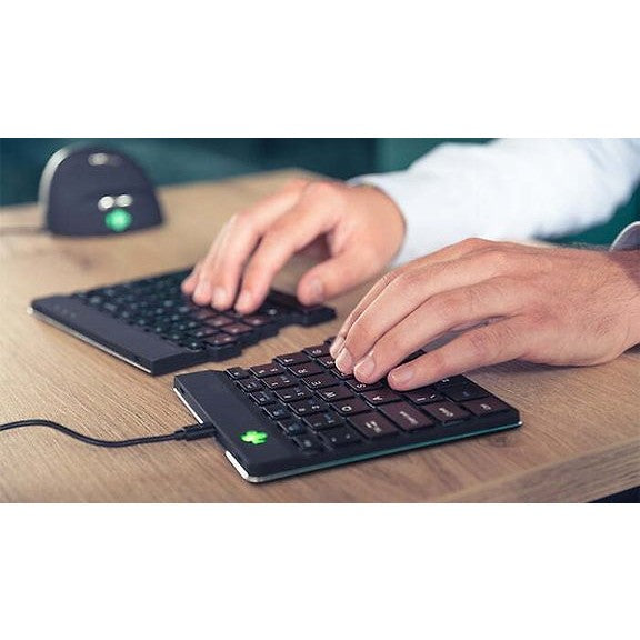 R-Go Split Break Two-Part Ergonomic Wireless Keyboard, Black