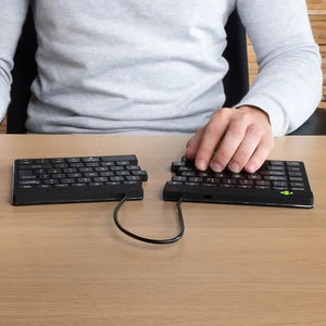 R-Go Split Break Two-Part Ergonomic Wireless Keyboard, Black
