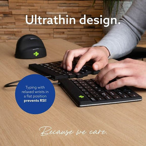R-Go Split Break Two-Part Ergonomic Wireless Keyboard, Black