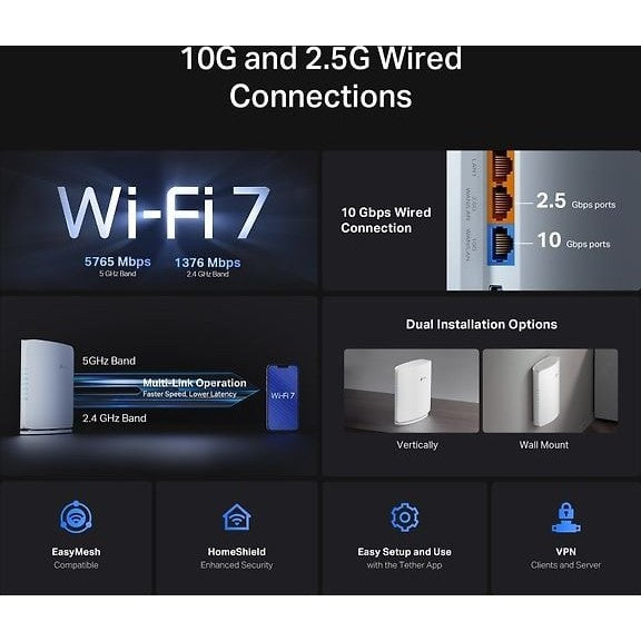 TP-LINK Archer BE450 Dual-Band WiFi 7 Router