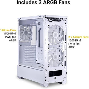 Lian Li LANCOOL 205 MESH C ATX Case with Window, White