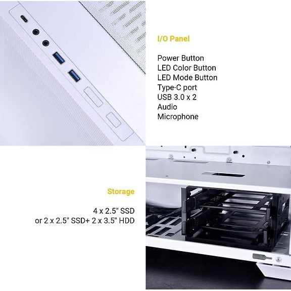 Lian Li LANCOOL 205 MESH C ATX Case with Window, White