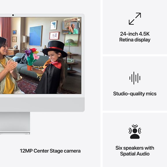 Apple iMac 24" M4 16 GB, 256 GB -computer, silver MWUC3