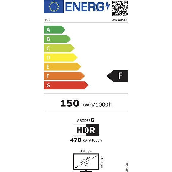 TCL C805 85" 4K QLED Mini-LED Google TV