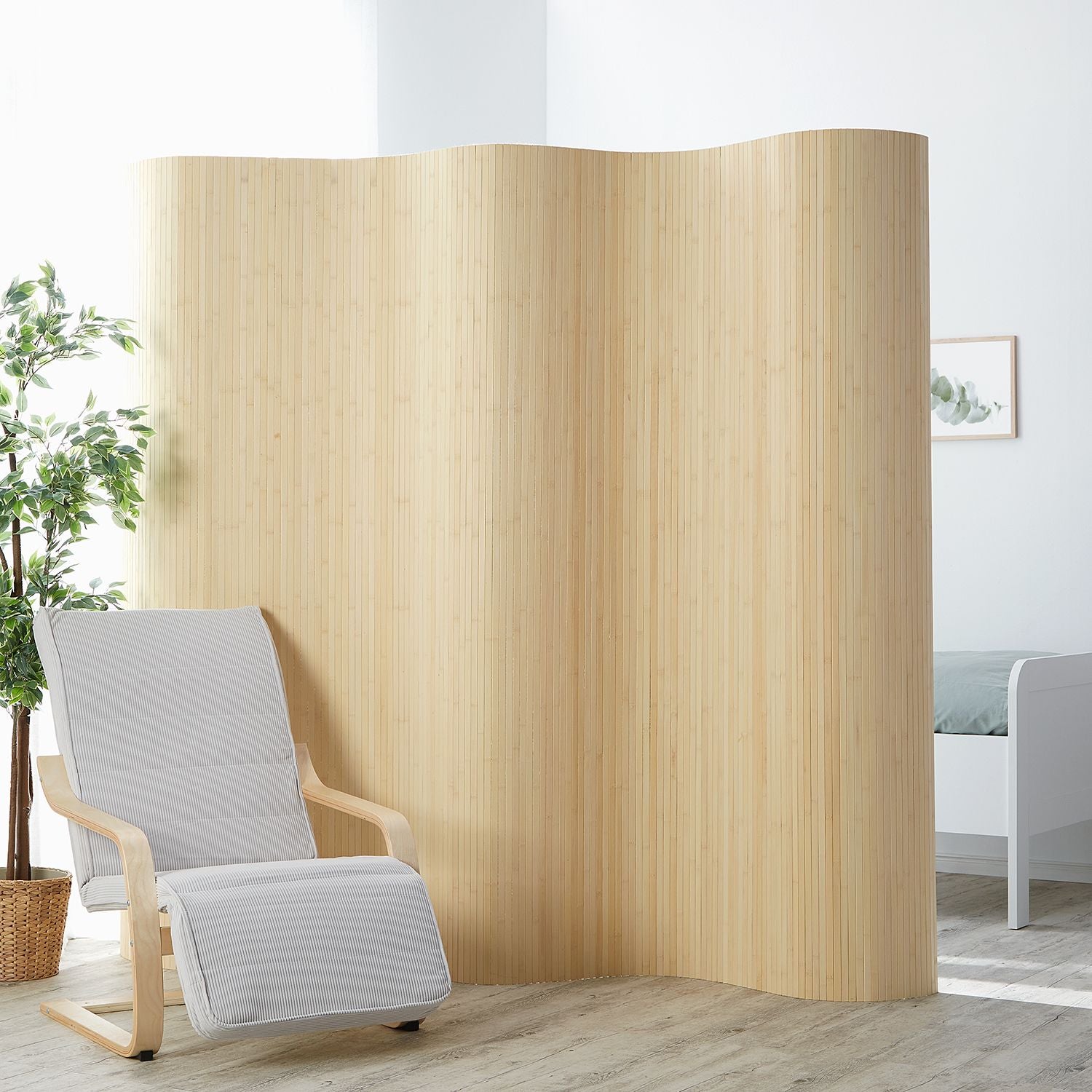 Bamboo Room Divider 200x250 cm, Natural