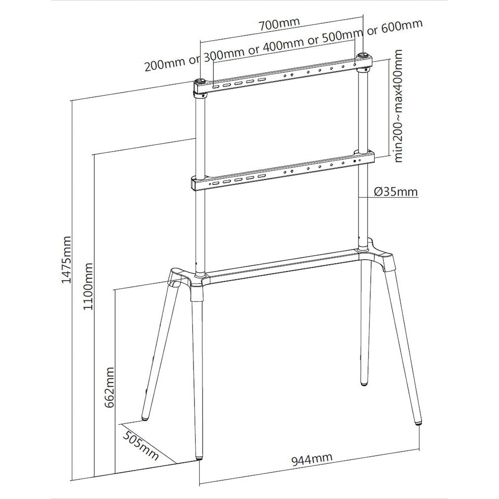 Prokord Art Stand for 49-75" TVs