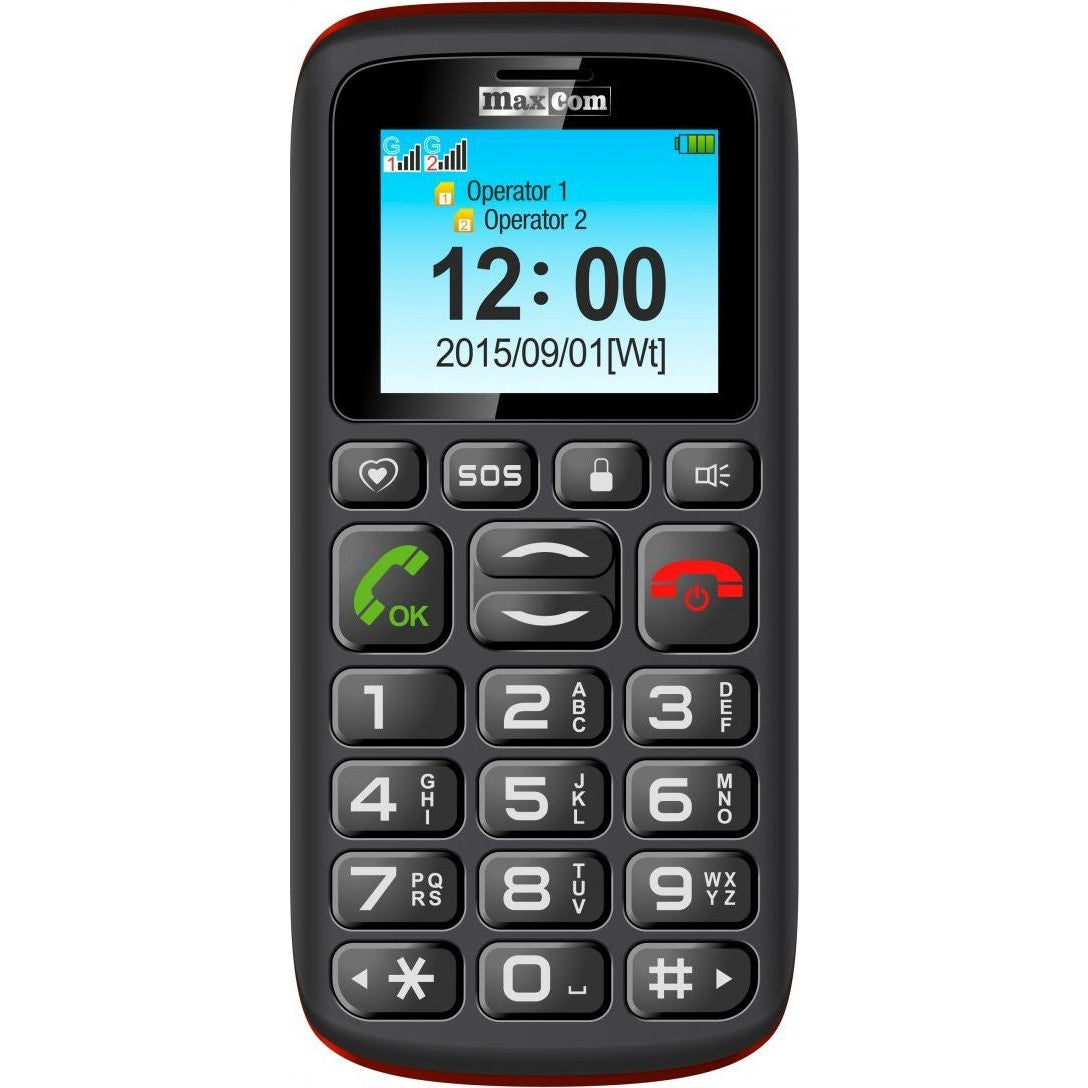 Maxcom MM428 Push-button Phone, Black/Red