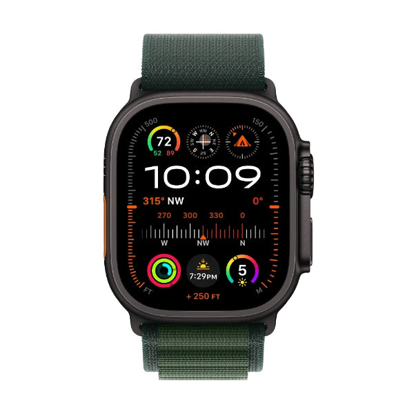 Apple Watch Ultra 2 GPS + Cellular 49 mm, Black Titanium Case with Dark Green Alpine Loop