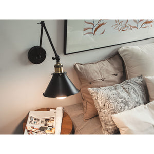 Beliani Narva Set of 2 Wall Lamps, Black Metal