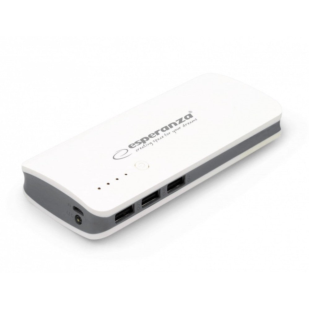 Power bank Esperanza Radium, 8000 mAh, white/grey