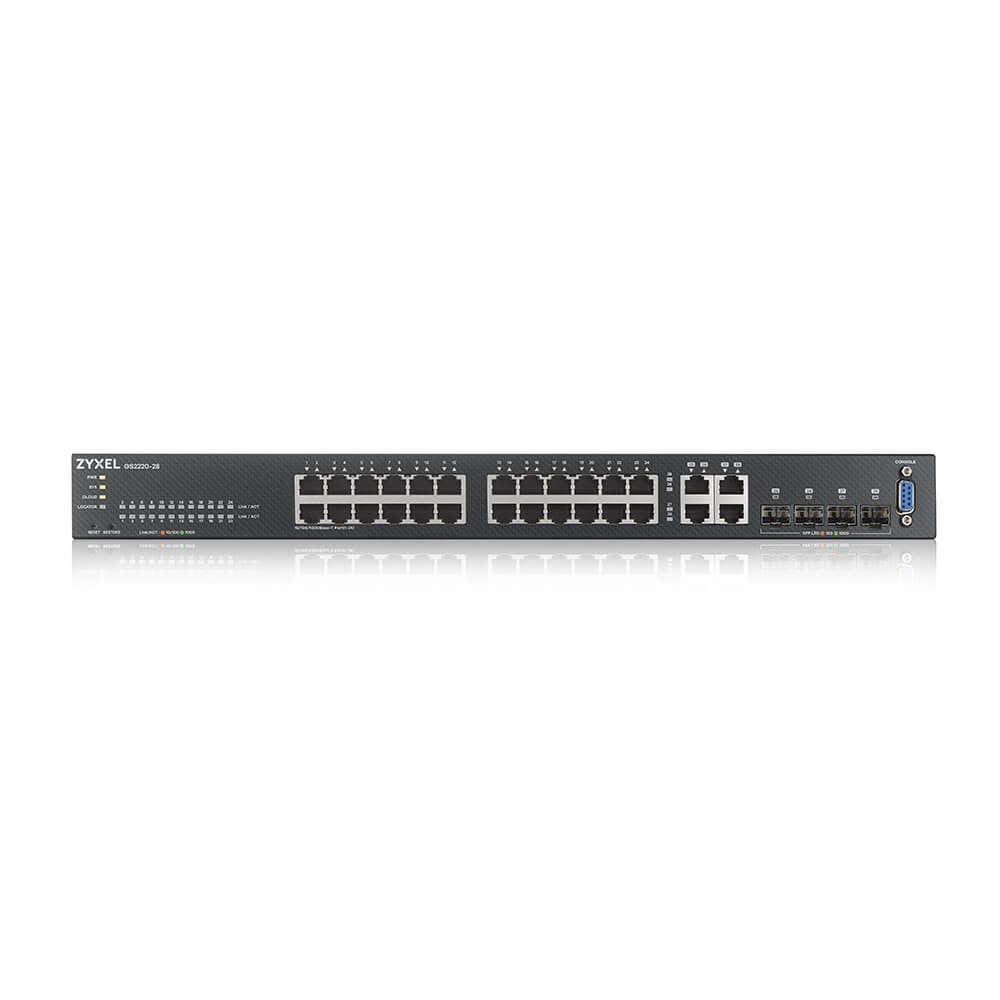 Zyxel GS2220-28 Managed L2 Gigabit Ethernet 24 Port Network Switch, Black