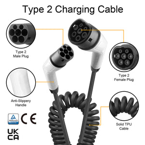 Prokord Type 2 EV Charging Cable, 32A 3-Phase 22kW
