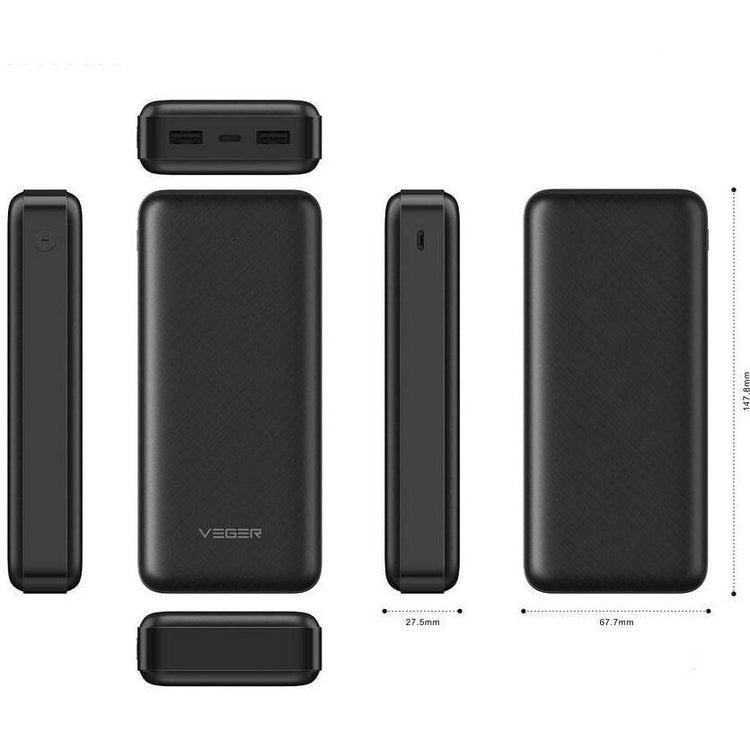 Power bank Veger A20, 20000 mAh, black