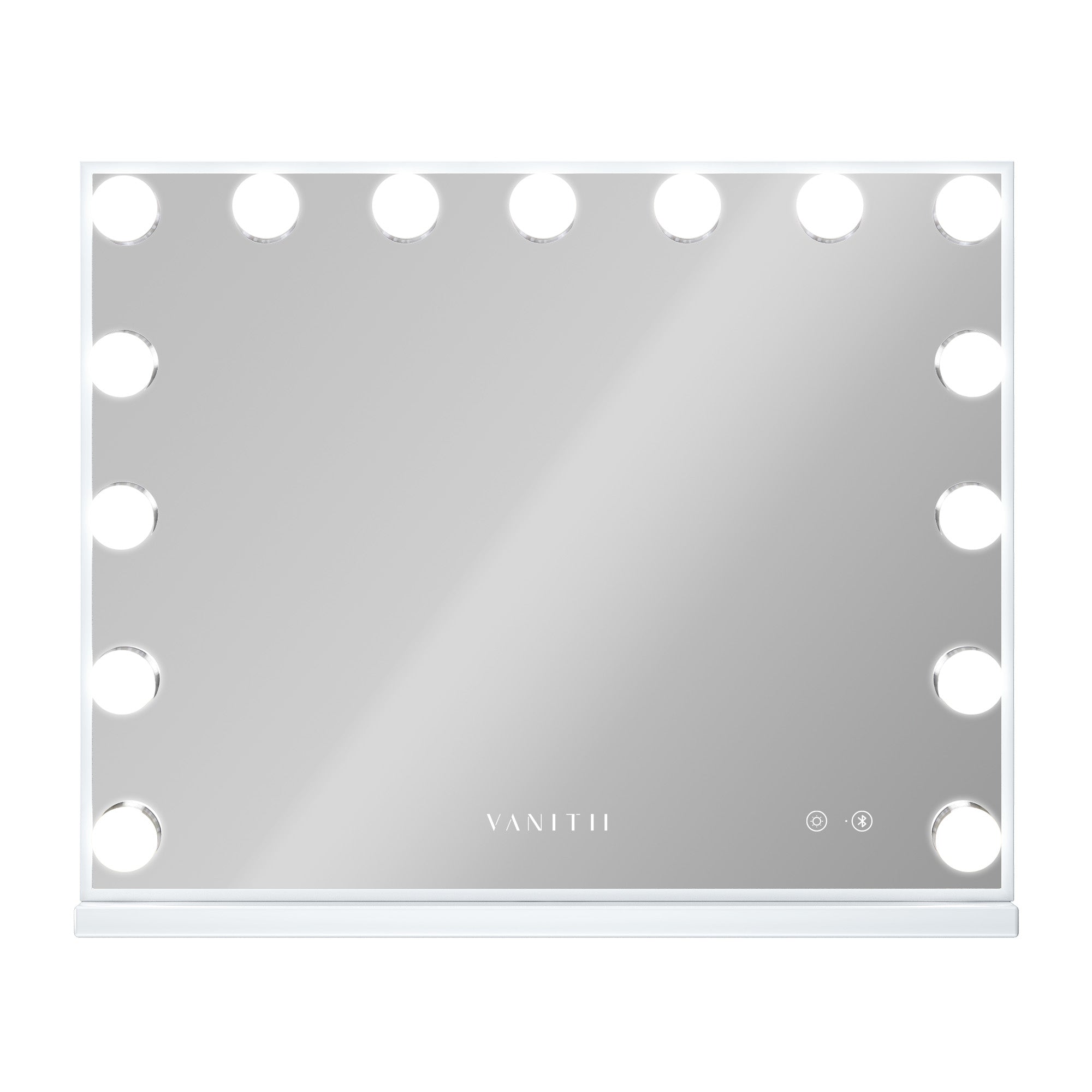 Vanitii Hollywood Mirror with Bluetooth and 15 Dimmable LED Bulbs