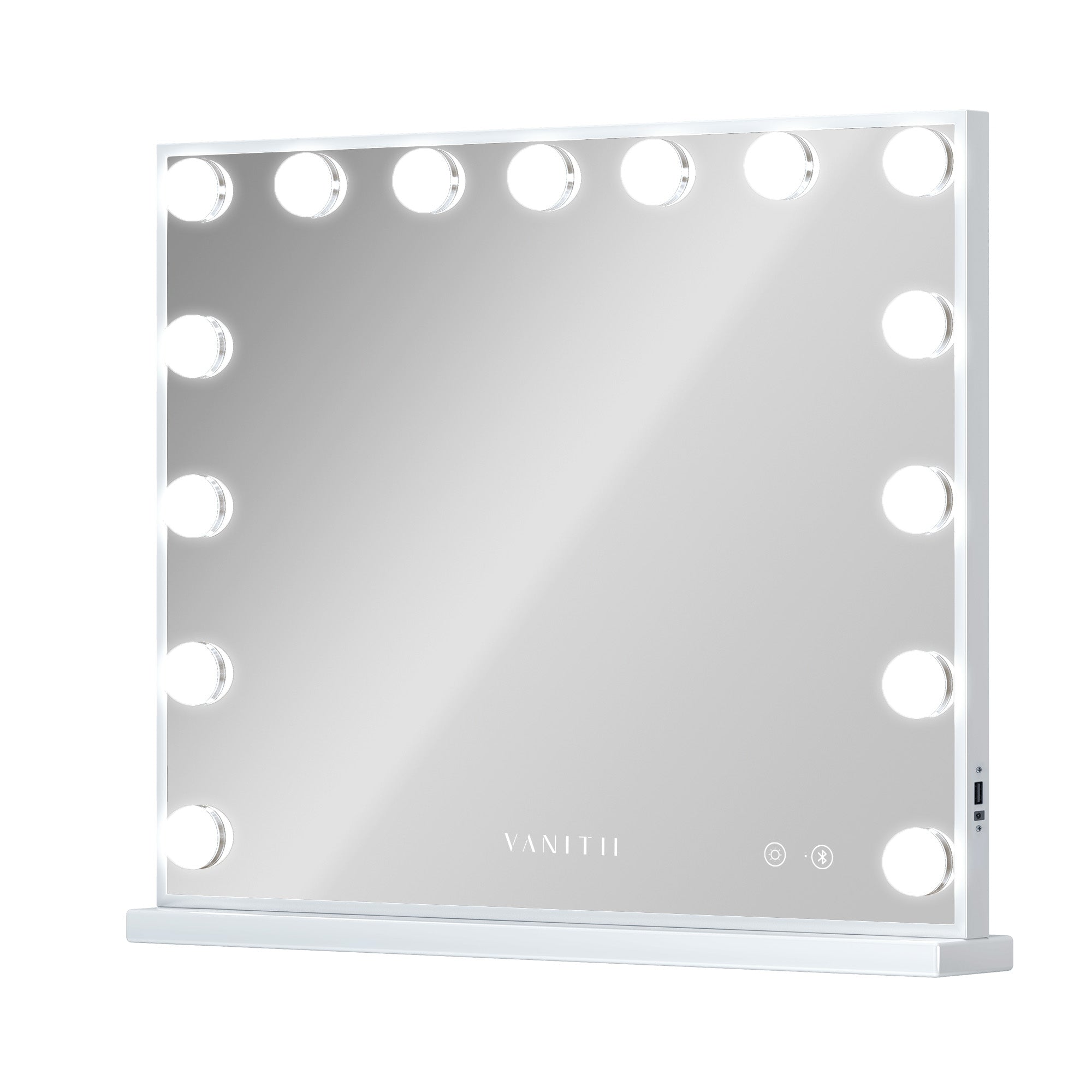 Vanitii Hollywood Mirror with Bluetooth and 15 Dimmable LED Bulbs