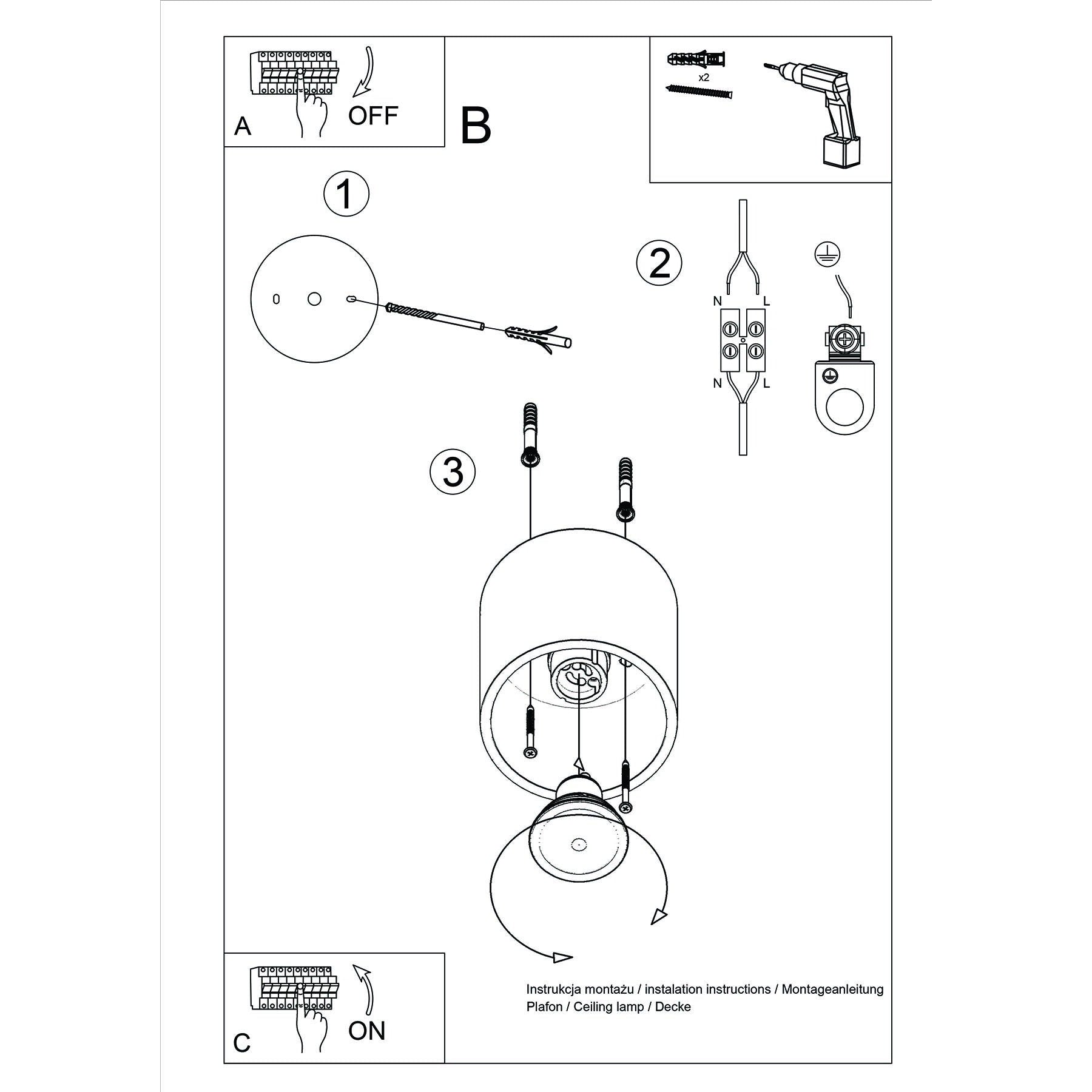 Luminaire Sollux Orbis GU10 SL.0021 Hanging Lamp, 40 W, GU10