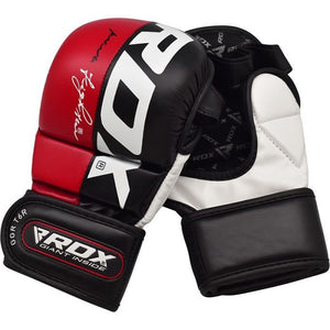 RDX Grappling Rex T6 Plus MMA Gloves, White/Black/Red, M