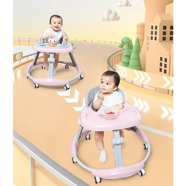 6-in-1 Ergonomic Tavalax Baby Walker with Music Panel, Adjustable Height, and 360° Silent Wheels