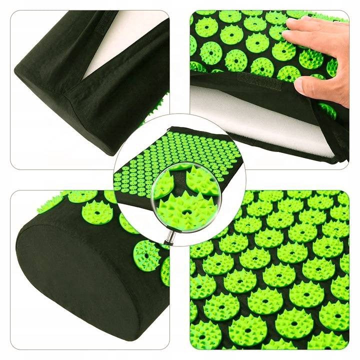 Acupuncture mat Six7Fit, black/green, 60 cm x 40 cm x 2 cm