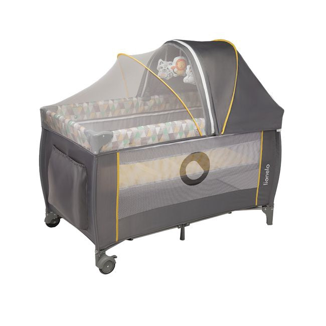 Lionelo Sven Plus Travel Cot, Grey/Yellow